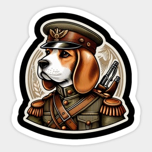 Beagle Soldier Sticker